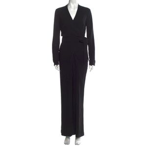 Diane Von Furstenberg long sleeve black jumpsuit size 4